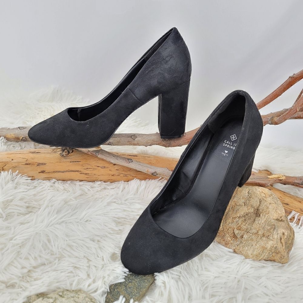 Call it spring suede black pumps